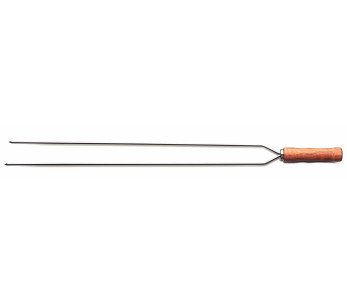 Pincho doble de acero inoxidable y madera Tramontina Churrasco 85cm
