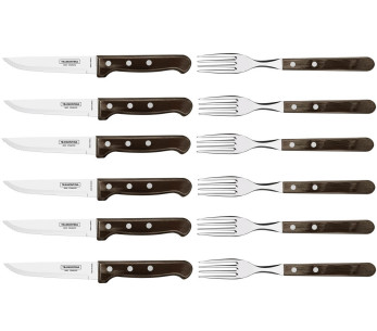 Set van 6 Tramontina Jumbo steakmessen + 6 vorken 2