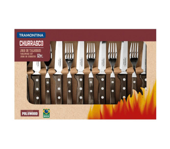 Conjunto de 6 facas para bife Tramontina Jumbo + 6 garfos