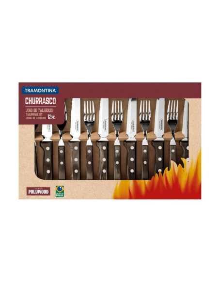 Conjunto de 6 facas para bife Tramontina Jumbo + 6 garfos