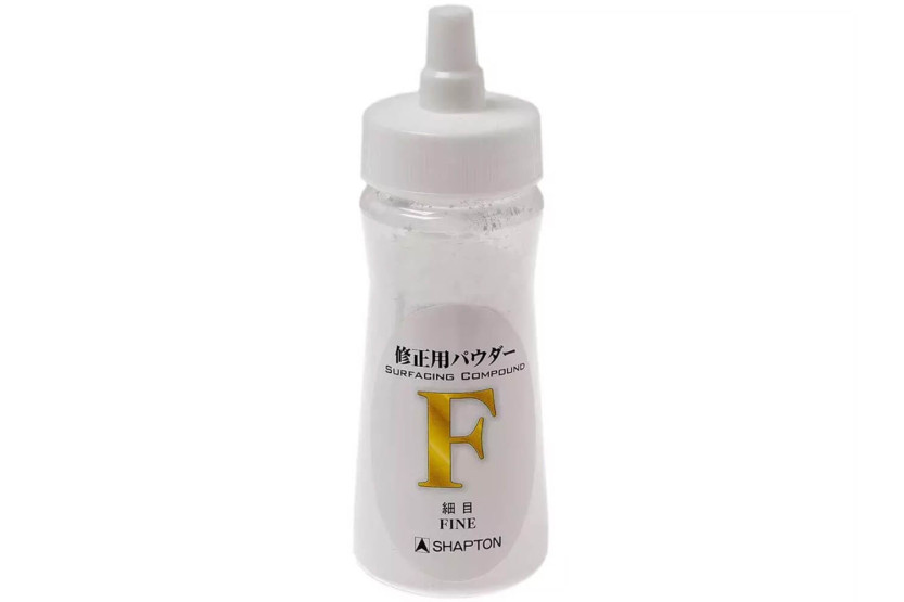 Shapton fine grain abrasive powder for straightening sharpening stones