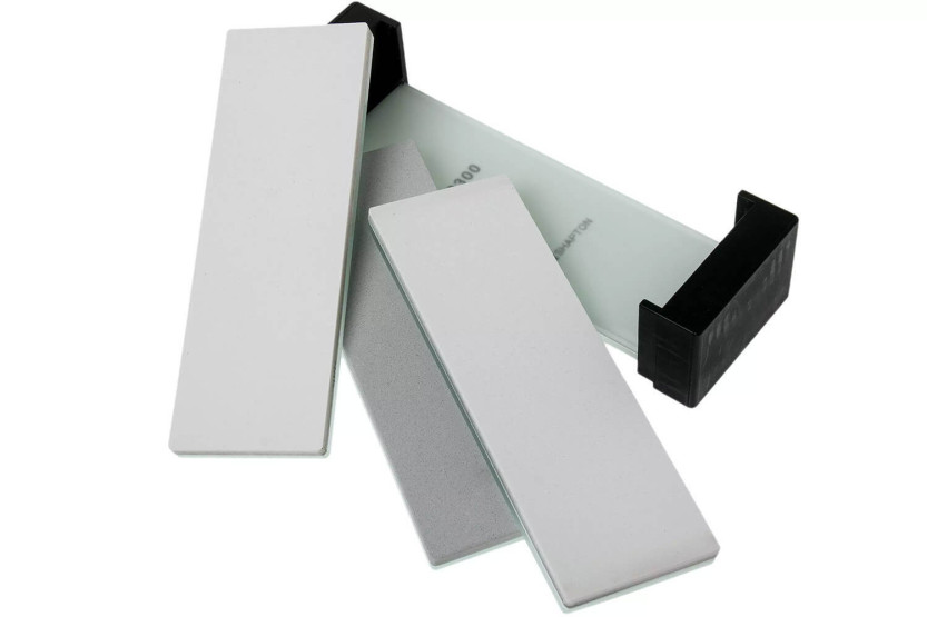 Set of 3 Japanese sharpening stones Shapton Glass Stone 50308 grit 500, 2000 and 8000 + holder