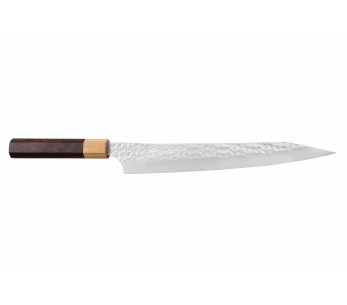 Couteau sujihiki kirsebær japansk håndverk martelé Yu Kurosaki senko 24cm acier SG2