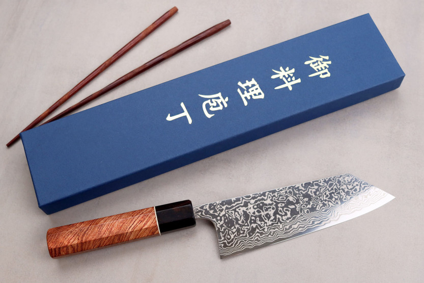Faca bunka japonesa artesanal Masashi Yamamoto SLD damascus 16,5 cm