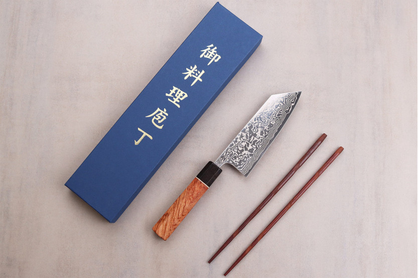 Couteau ko-bunka 13,5cm Japonese artisanal Masashi Yamamoto SLD damas