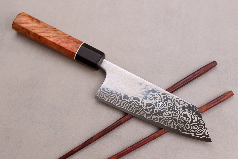 Couteau ko-bunka 13,5cm Japonese artisanal Masashi Yamamoto SLD damas