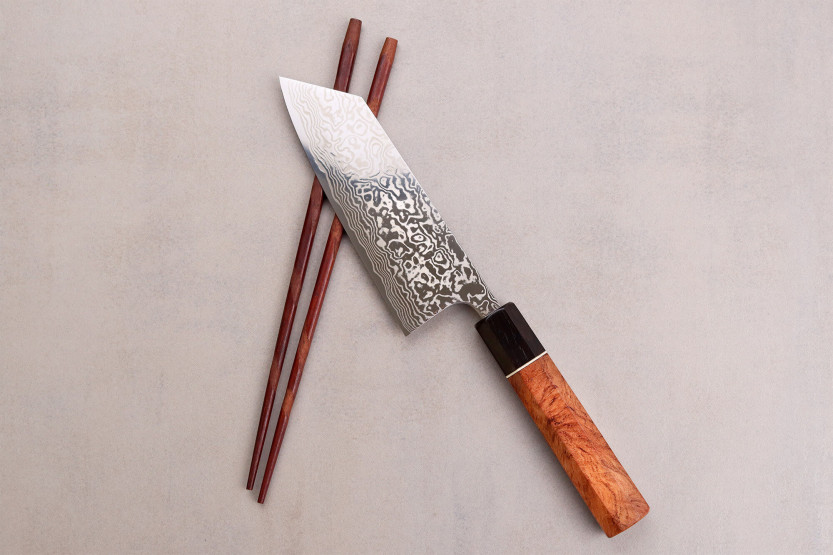 Couteau ko-bunka 13,5cm Japonese artisanal Masashi Yamamoto SLD damas
