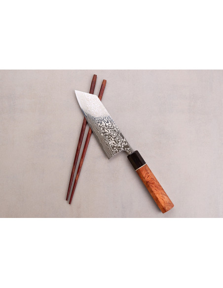 Couteau ko-bunka 13,5cm Japonese artisanal Masashi Yamamoto SLD damas