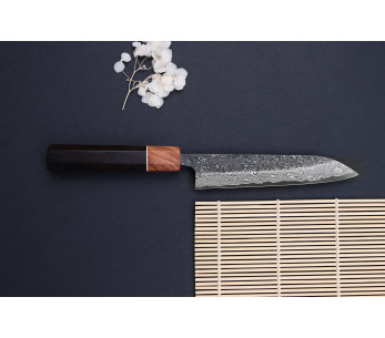 Faca universal japonesa Masashi Yamamoto SLD Kuro damascus 15cm feita à mão 2