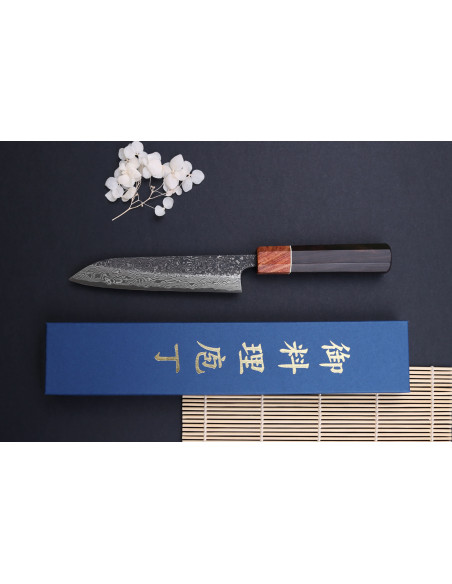 Universalmesser 15cm japanisch handgefertigt Masashi Yamamoto SLD Kuro damast