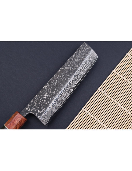nakiri messer 16,5cm japonais artisanal Masashi Yamamoto SLD Kuro damas