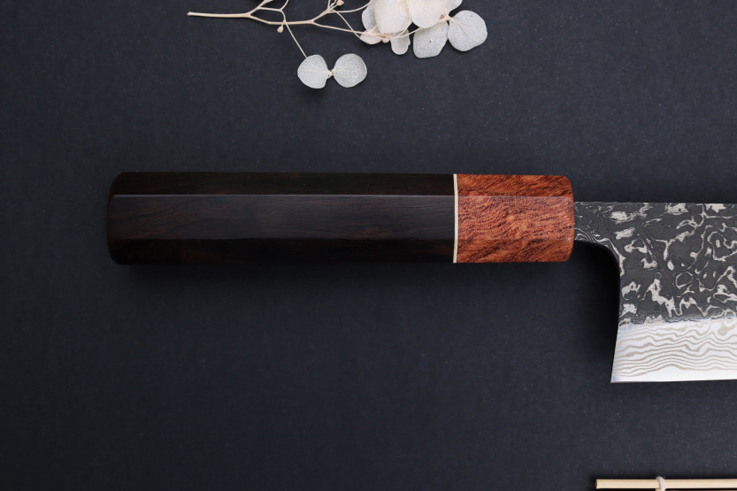 nakiri mes 16,5cm japonais artisanaal Masashi Yamamoto SLD Kuro damas