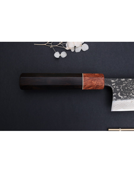 nakiri knife 16,5cm japonais artisanal Masashi Yamamoto SLD Kuro damas