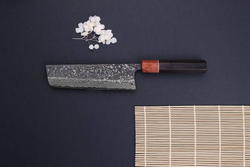 faca nakiri 16,5cm japonês artesanal Masashi Yamamoto SLD Kuro damas