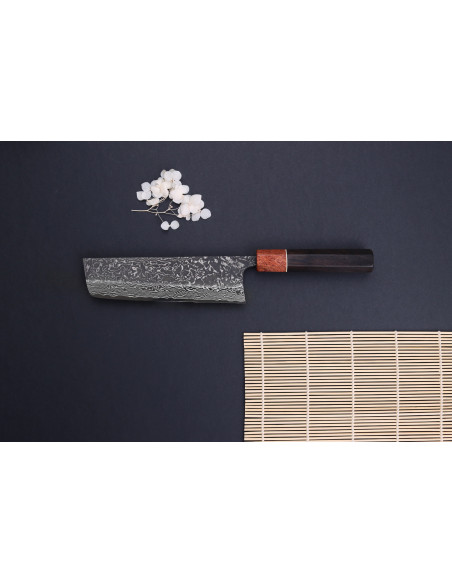 faca nakiri 16,5cm japonês artesanal Masashi Yamamoto SLD Kuro damas