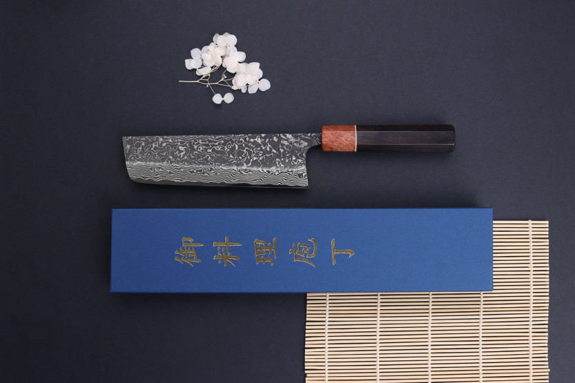 coltello nakiri 16,5cm japonais artisanal Masashi Yamamoto SLD Kuro damas