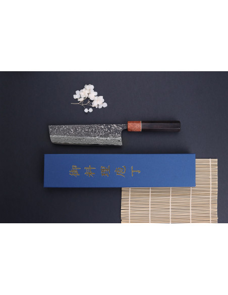 nakiri messer 16,5cm japonais artisanal Masashi Yamamoto SLD Kuro damas