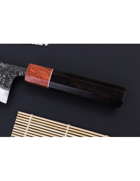 Faca bunka japonesa artesanal Masashi Yamamoto SLD Kuro Damascus 16,5 cm