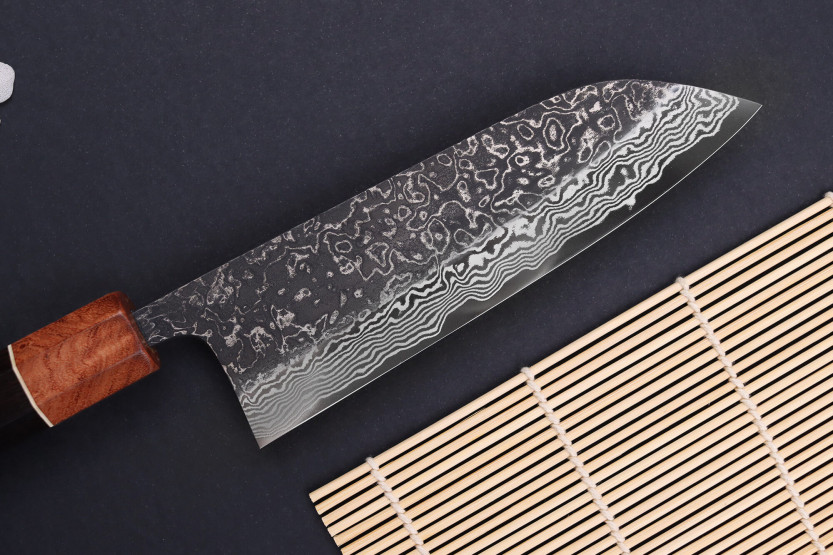Masashi Yamamoto SLD Kuro damascus 16,5cm Japans santoku mes