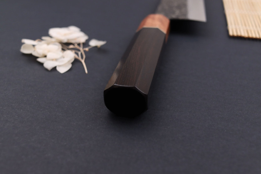 faca santoku Masashi Yamamoto SLD Kuro damas, faca japonesa artesanal de 16,5 cm