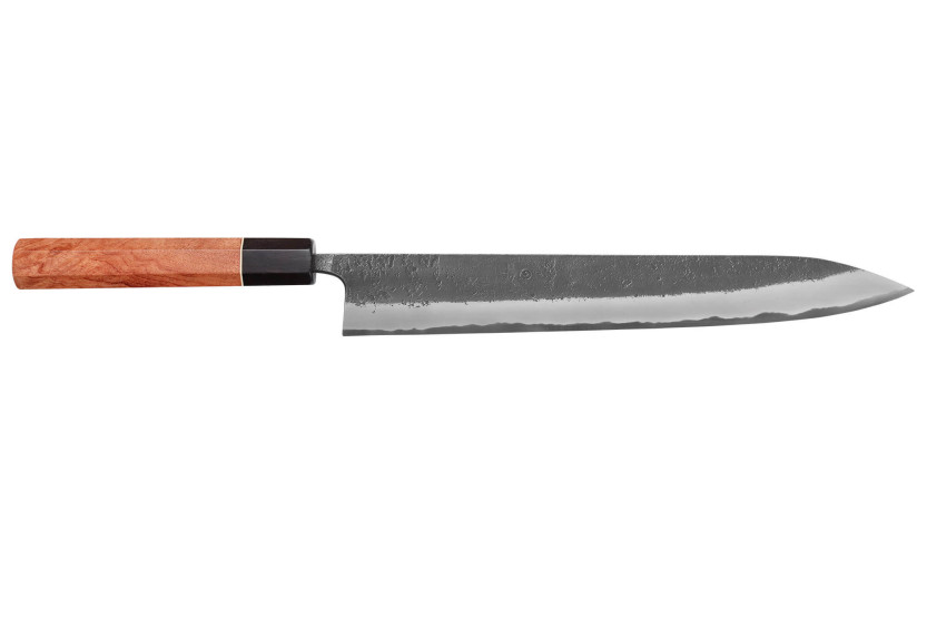 Masashi Yamamoto BS1 Preto Nashiji 27cm sujihiki faca japonesa feita à mão