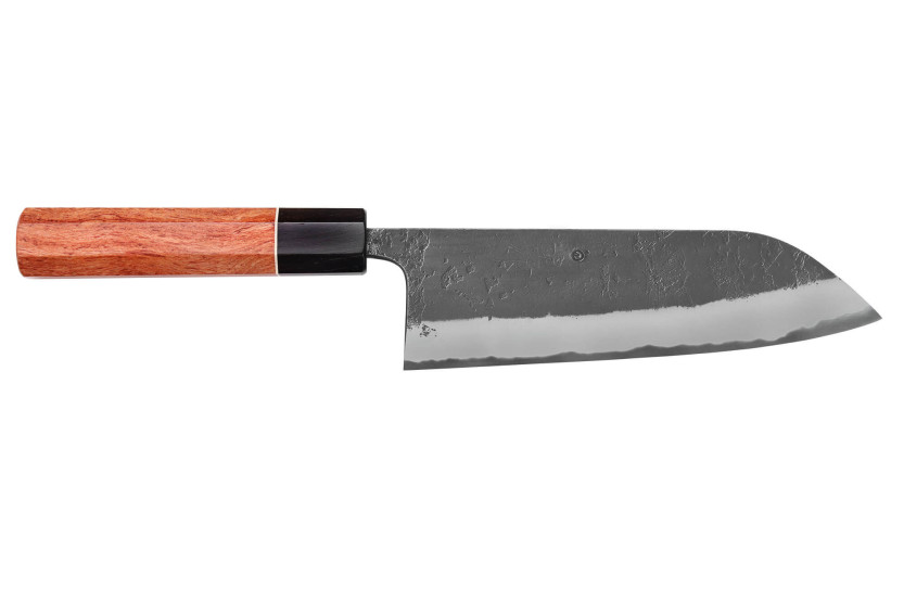 Masashi Yamamoto BS1 Black Nashiji 18cm Japans handgemaakt santoku mes