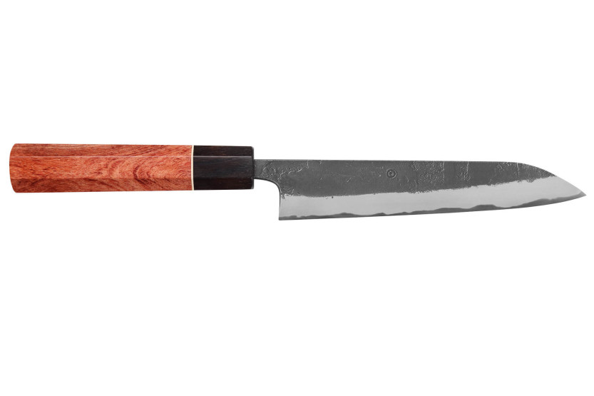 Faca universal japonesa Masashi Yamamoto BS1 Black Nashiji 15cm feita à mão