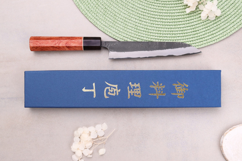 Masashi Yamamoto BS1 Black Nashiji 15cm coltello universale giapponese fatto a mano