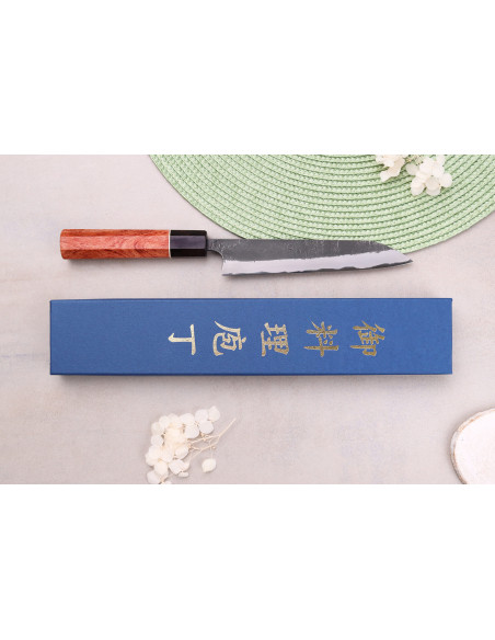 Masashi Yamamoto BS1 Negro Nashiji 15cm cuchillo universal japonés hecho a mano