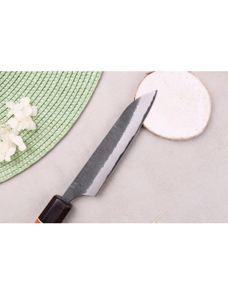 Masashi Yamamoto BS1 Negro Nashiji 12cm cuchillo universal japonés hecho a mano