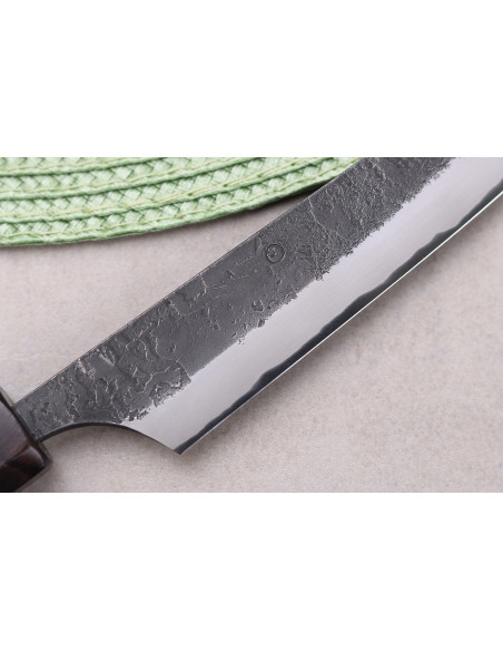 Universalmesser 12cm japanisch handgefertigt Masashi Yamamoto BS1 Black Nashiji