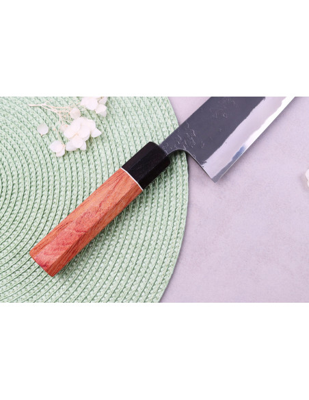 nakiri knife 16,5cm japanese artisanal Masashi Yamamoto BS1 Black Nashiji