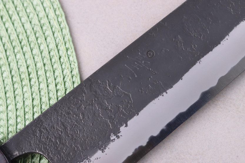 Kiritsuke knife 24cm Japanese artisanal Masashi Yamamoto BS1 Black Nashiji