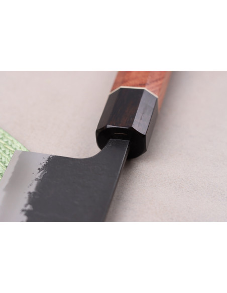 Cuchillo kiritsuke 24cm artesanal japonés Masashi Yamamoto BS1 Negro Nashiji