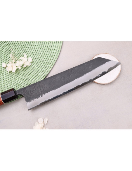 Coltello kiritsuke 24cm Giapponese artigianale Masashi Yamamoto BS1 Nero Nashiji