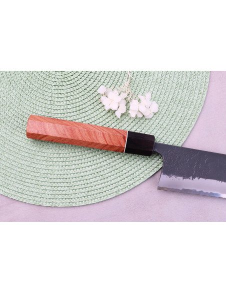 Kiritsuke knife 24cm Japanese artisanal Masashi Yamamoto BS1 Black Nashiji