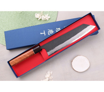 Kiritsuke kniv 24cm Japanskt hantverk Masashi Yamamoto BS1 Svart Nashiji 2