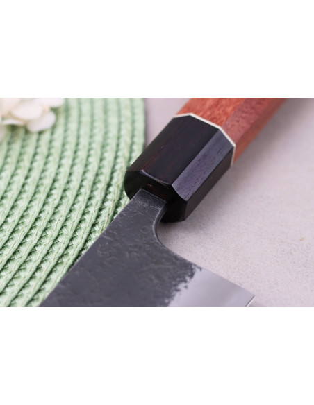 Cuchillo kiritsuke 21cm artesanal japonés Masashi Yamamoto BS1 Negro Nashiji