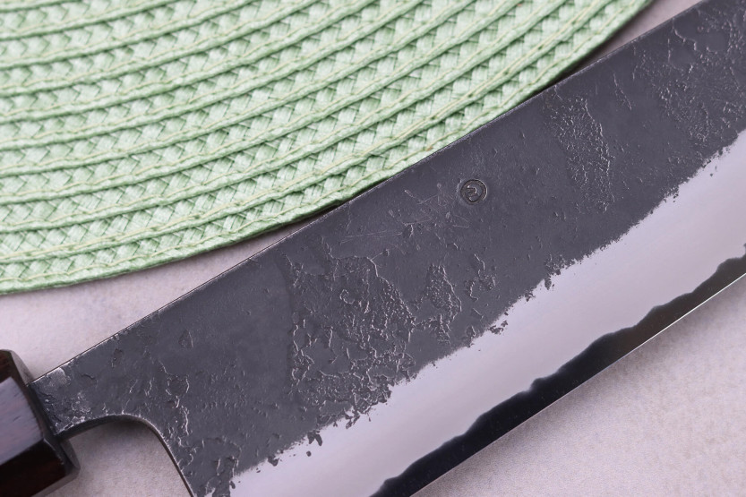 Coltello kiritsuke 18cm giapponese artigianale Masashi Yamamoto BS1 Nero Nashiji