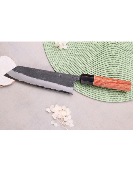 Kiritsuke mes 18cm japans ambachtelijk Masashi Yamamoto BS1 Black Nashiji