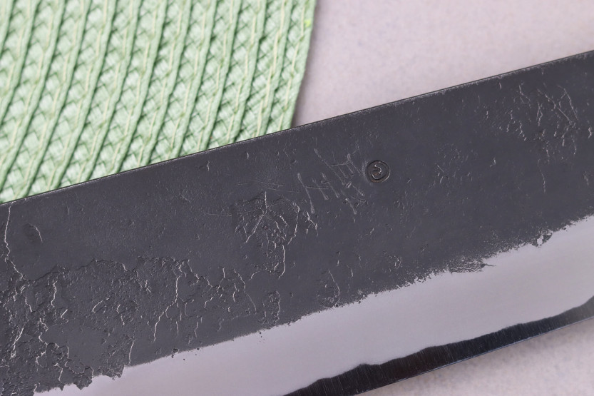 Masashi Yamamoto BS1 Negro Nashiji 24cm cuchillo gyuto japonés hecho a mano