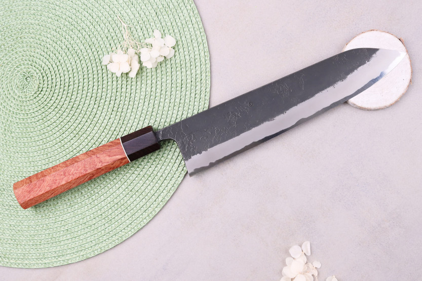 Masashi Yamamoto BS1 Black Nashiji 24cm Japanese handmade gyuto knife