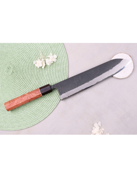 Masashi Yamamoto BS1 Musta Nashiji 24cm japanilainen käsintehty gyuto veitsi