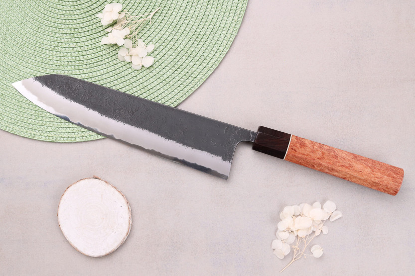 Masashi Yamamoto BS1 Black Nashiji 24cm Japanese handmade gyuto knife