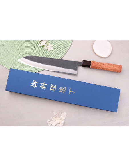 Gyuto-Messer 24cm japanisch handgefertigt Masashi Yamamoto BS1 Black Nashiji