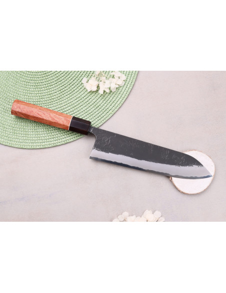 Masashi Yamamoto BS1 Black Nashiji 21cm japansk handgjord gyutokniv