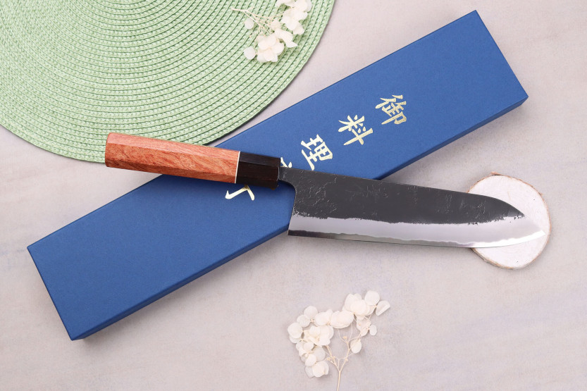 Masashi Yamamoto BS1 Black Nashiji 21 cm coltello giapponese gyuto fatto a mano
