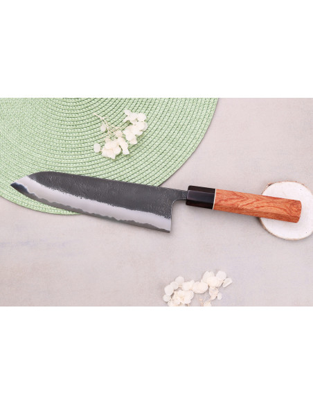 Masashi Yamamoto BS1 Negro Nashiji 21cm cuchillo gyuto japonés hecho a mano