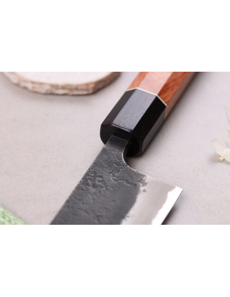 Masashi Yamamoto BS1 Negro Nashiji 15cm cuchillo gyuto japonés hecho a mano