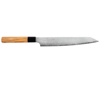 Couteau sujihiki kirsikanpoimija 24cm japonais artisanal Yuzo Damas VG10